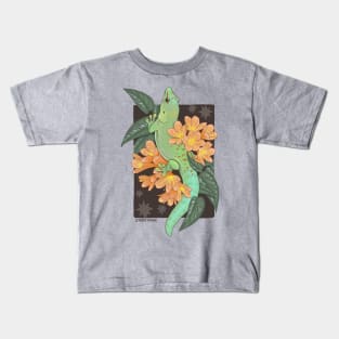 Madagascar Giant Day Gecko with Bush Lilies and Cebu Blue Pothos Kids T-Shirt
